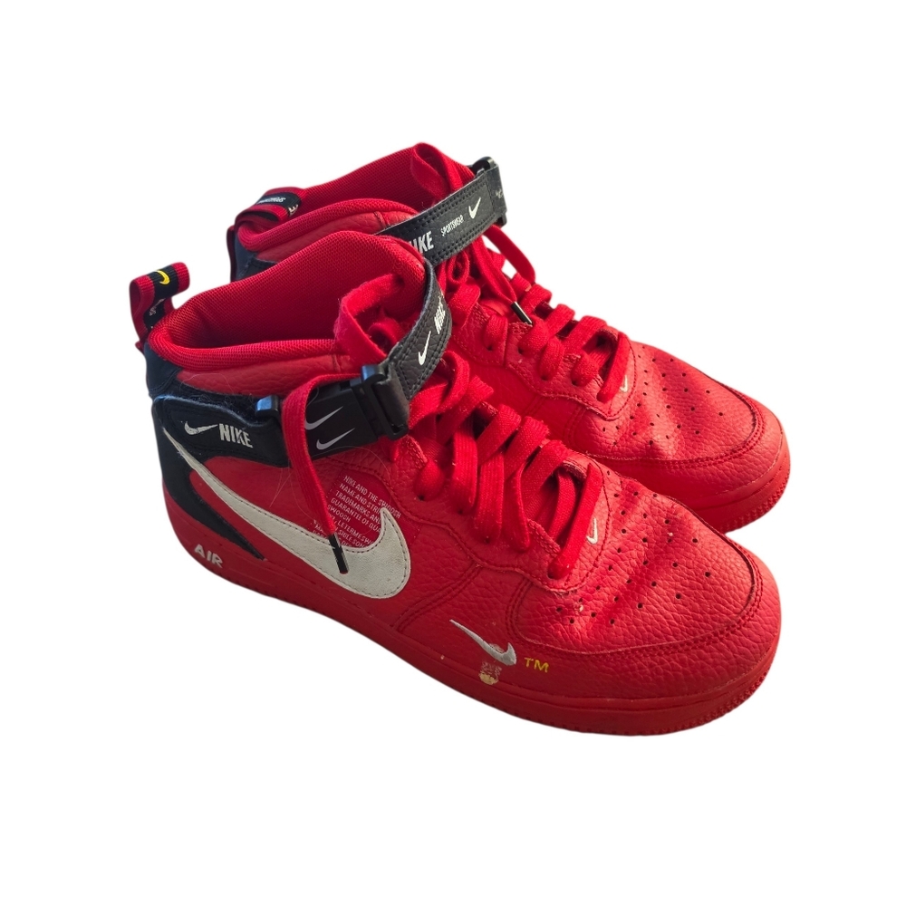 Nike Air Force 1 Mid Utility University Red Youth Size 7